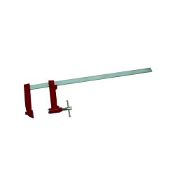 Serre-joint à pompe Wilmart 80cm avec profondeur de gorge 220mm et rail plat 40x10 pour serrage déporté en menuiserie.
