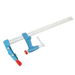 Serre-joint de charpentier Wilmart 1m20 avec vis protégée et têtes à pointes pour ancrage dans le bois de charpente.