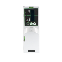 Récepteur électronique Wilmart pour niveaux lasers à faisceau vert avec support de fixation pour mire.