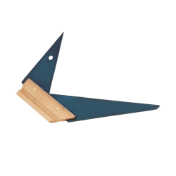 Équerre de menuisier Wilmart 25cm avec manche bois et parement alu fonction double onglet pour traçage 90 et 45 degrés.