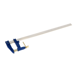 Serre-joint à pompe Wilmart 1 mètre avec rail 35x8 et vis protégée pour serrage puissant en menuiserie.