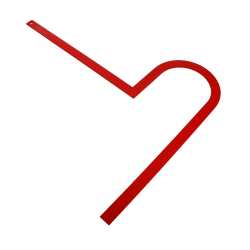 Équerre à bride de serrurier Wilmart 50cm en acier époxy rouge avec section 30x5 pour traçage sur métal.