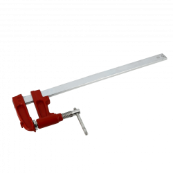 Serre-joint à pompe Wilmart 40cm avec mécanisme à vis protégée et rail 30x8 pour serrage puissant en menuiserie fine.