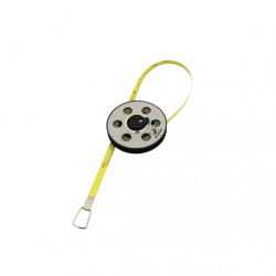 Décamètre ruban acier 20m Wilmart avec boîtier aluminium et origine zéro décalé pour mesure de haute précision.