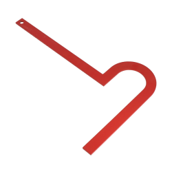 Équerre à bride Wilmart 35cm en acier laqué rouge époxy pour traçage précis en serrurerie et maçonnerie.