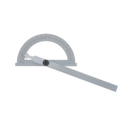 Rapporteur d'Angle Grand Secteur Ø80mm Wilmart – Règle 120mm Acier Chromé