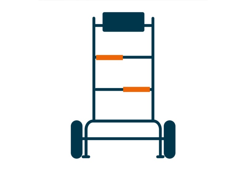 Détail des roues XXL tout-terrain de l'échafaudage de jardin Tubesca.