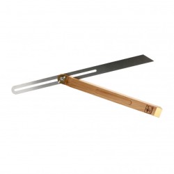 Fausse équerre à coulisse Wilmart 400 mm avec lame en acier inoxydable et talon en bois de hêtre.