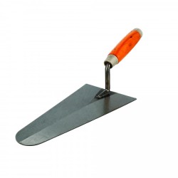 Truelle italienne hobby Wilmart de 220 mm avec lame ronde trempée et amincie, manche bois.