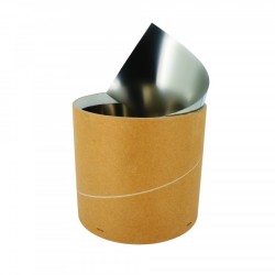 Feuille de clinquant de précision Wilmart en inox écroui, épaisseur 0,4 mm, largeur 150 mm en rouleau de 5 m.