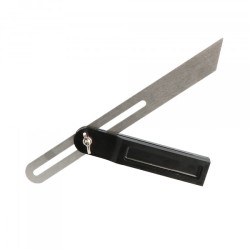 Fausse équerre Wilmart avec lame en acier inoxydable de 250 mm et talon ergonomique en nylon.