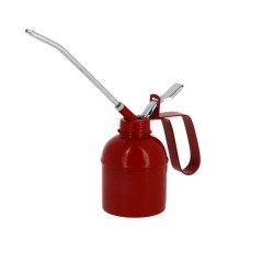 Burette à huile Wilmart de 300 ml en acier avec gâchette de pression et deux embouts interchangeables.