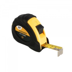 Mètre ruban Wilmart Anticasse 8m avec boîtier élastomère antichoc et ruban acier carbone 60C.