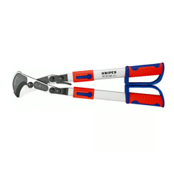 Coupe-câbles à cliquet KNIPEX 95 32 038 avec bras télescopiques en aluminium.