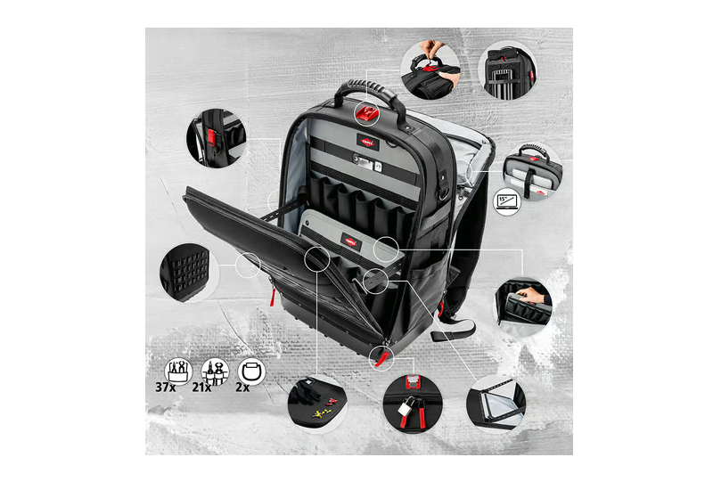 Compartiment rembourré pour ordinateur portable 15 pouces dans le sac Knipex.