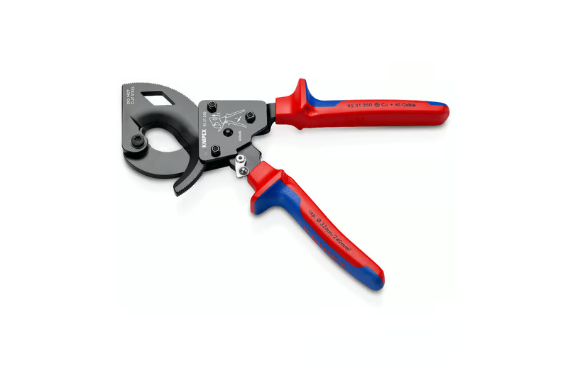 Détail du mécanisme à couronne dentée à trois rapports Knipex 95 31 250.