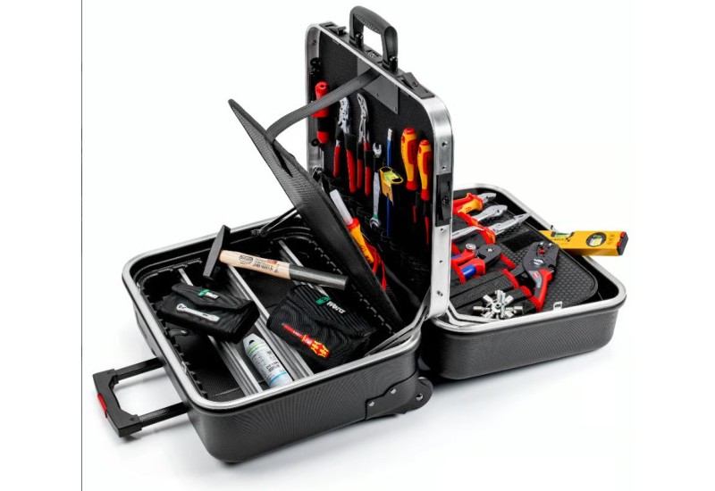 Mallette KNIPEX BIG Twin Move 00 21 41 ouverte stable en position d’intervention