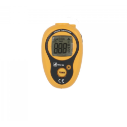 Thermomètre infrarouge à visée laser compact réf. 005200 – boîtier jaune 162x56x150 mm, 72 g, écran rétroéclairé