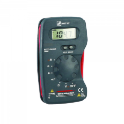 Multimètre de poche auto-range réf. 005707 – boîtier compact avec coque de protection, écran affichage max. 1999, CAT III 600V