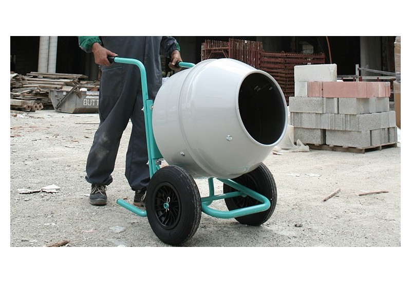 Bétonnière compacte 01015403 IMER ROLLBETA motoréducteur bain d'huile 63dB 21tr/min pales boulonnées cuve poliet HDPE