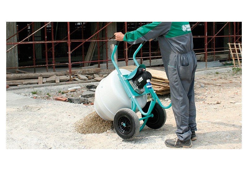 Bétonnière ROLLBETA 01015403 IMER 230V 0,3kW double isolation IP55 cuve 134L Ø610mm légère 46kg chantier professionnel