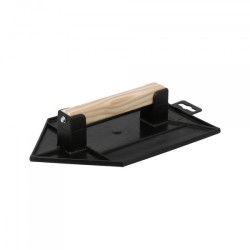 Taloche pointue Wilmart réf. 598201 – plateau PVC noir 280 x 180 mm, extrémité biseautée, manche bois naturel