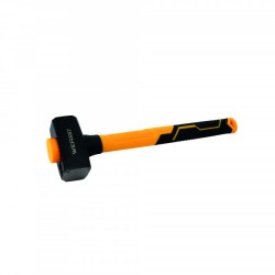 Massette Wilmart réf. 573001 – tête forgée 1 kg 40 x 95 mm, manche tri-matière fibre PP gainage caoutchouté orange et noir