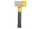 Massette paveur Leborgne Nanovib 1,2 kg avec embout caoutchouc jaune et face acier vue de profil