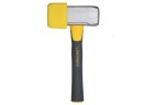 Massette à bordures Leborgne Nanovib 3 kg avec embout caoutchouc jaune et manche 31 cm vue de profil