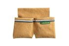 Bipoche de maçon Leborgne Batipro 492050 en croûte de cuir noir avec porte-tenaille vue de face