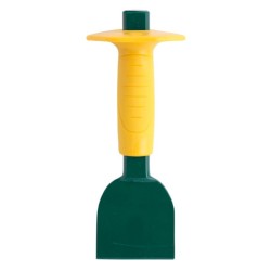 Ciseau à briques Leborgne 168062 60 mm avec pare faux-coups jaune vue de profil