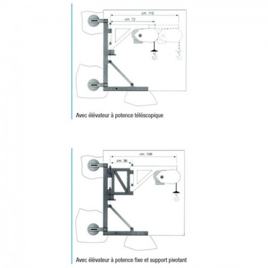 IMER Étai de Fenêtre : Support de Treuil 200kg pour Rénovation Exiguë
