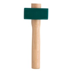 Massette Leborgne 123121 angles abattus 1,2 kg manche bois frêne PEFC 260 mm vue de profil
