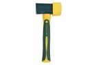 Massette Leborgne Batipro 123348 1,2 kg avec embout caoutchouc et manche Novamax vue de profil