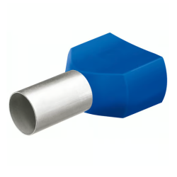 Boîte de 100 embouts de câble jumelés à col plastique Knipex 97 99 374, 2 x 2,5 mm² bleus