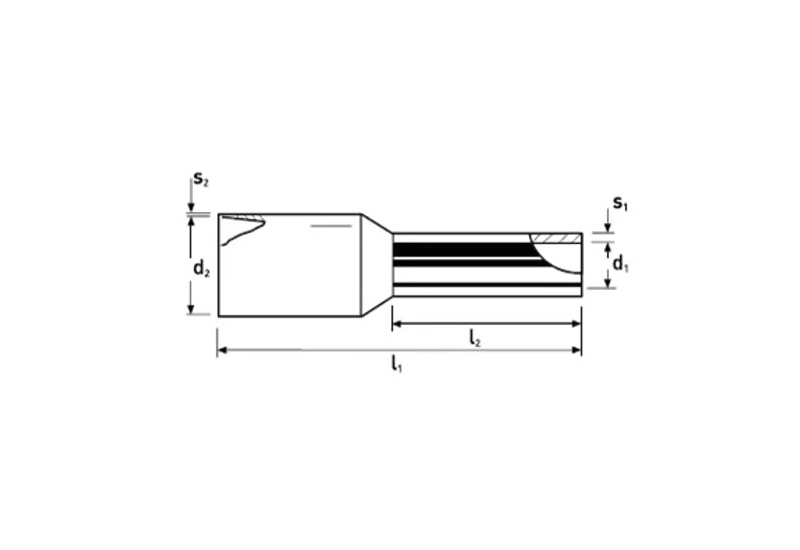 Embout de câble isolé blanc version longue Knipex 0,5 mm² fût 10 mm, col polypropylène, vue rapprochée