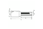 Embout de câble isolé blanc version longue Knipex 0,5 mm² fût 10 mm, col polypropylène, vue rapprochée