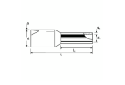 Embout de câble isolé noir version longue Knipex 1,5 mm² fût 10 mm, col polypropylène, vue rapprochée