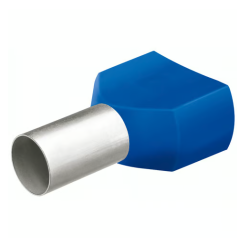 Boîte de 25 embouts de câble jumelés à col plastique Knipex 97 99 378, 2 x 16 mm² bleus