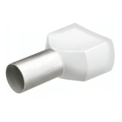 Boîte de 200 embouts de câble jumelés à col plastique Knipex 97 99 370, 2 x 0,5 mm² blanc