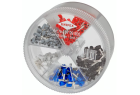 Coffret rond transparent Knipex Ø 90 mm, assortiment d'embouts de câble isolés 0,5 à 2,5 mm²