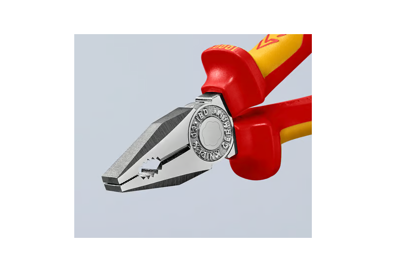 Zones de préhension plate et ronde de la pince universelle Knipex 03 06 160
