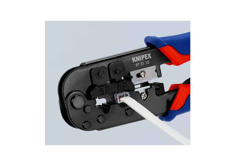 Poste de sertissage RJ11/12 6 pôles de la pince à sertir Knipex 97 51 10