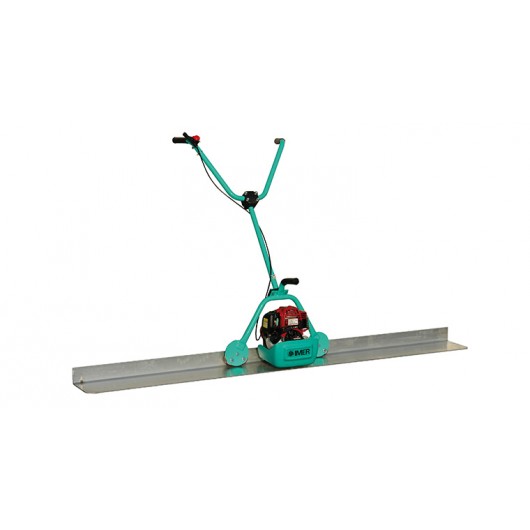 Règle vibrante IMER : vue des poignées ergonomiques et du moteur monophasé Règle vibrante IMER : vue des poignées ergonomiques et du moteur monophasé