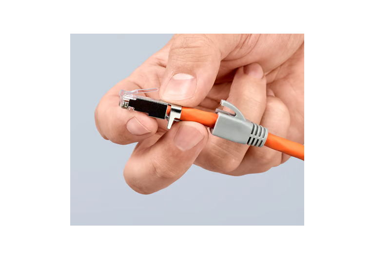 Pince à sertir Knipex pour tous boîtiers RJ45, fermés et non fermés