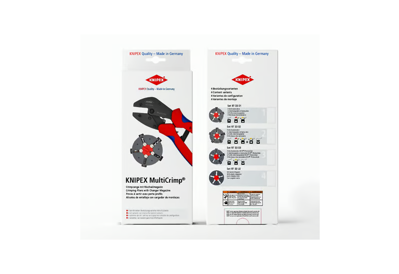 Changement de matrice sans outil sur la pince à sertir Knipex MultiCrimp