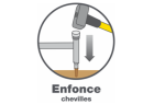 Manche fibres de verre à section ovale et poignée élastomère de l'enfonce-chevilles Nanovib