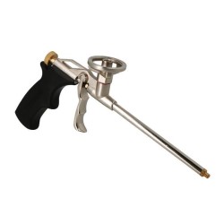 Pistolet à mousse expansive PU Wilmart corps métal noir et gris, réf. 133263
