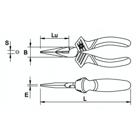 Pince droite pour circlips 19-60 mm extérieur DRAKKARTOOLS 12533 - MATOUTILS