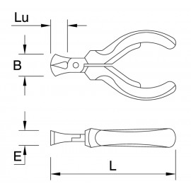 Pince coupante frontale standard, Ø1,6 mm, L. 165 mm